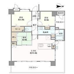 ファーネスト原通りレジデンス 3LDKの間取図画像