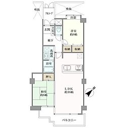 ダイアパレス高須 2LDKの間取図画像