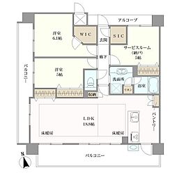 フローレンス吉島通りプレミアムステージ 2SLDKの間取図画像