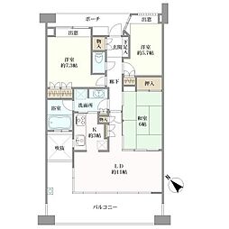 庚午中パーク・ホームズガーデンズコート 3LDKの間取図画像
