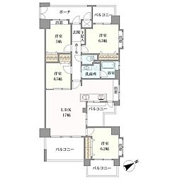 フローレンス緑井ガーデンコート 4LDKの間取図画像