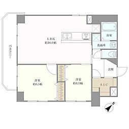 ライオンズマンション馬込 2LDKの間取図画像