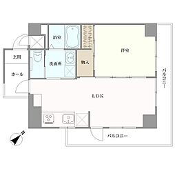 マートルコート中目黒 1LDKの間取図画像