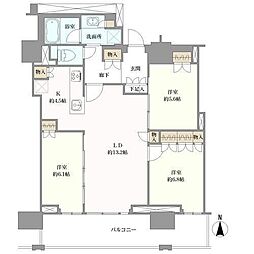 プラウドタワー名古屋丸の内 3LDKの間取図画像