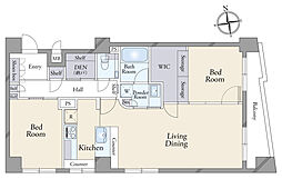 日商岩井市川マンション 2SLDKの間取図画像