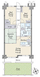 ベルシャトウ新鎌ヶ谷 3LDKの間取図画像