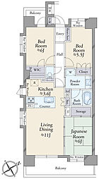 ローヤルシティ北松戸 3LDKの間取図画像