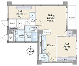東北沢ハウス 2LDKの間取図画像