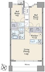 ザ・クレストタワー熱海 2SLDKの間取図画像