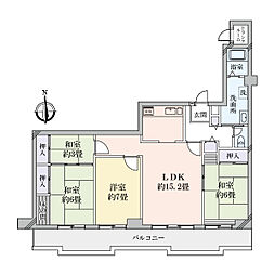 苦楽園ヒルズ1号棟 4LDKの間取図画像