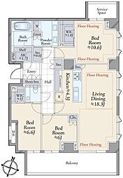 ザ・パークハウス千代田六番町 3LDKの間取図画像