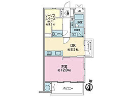 ライオンズマンション南万騎が原 1SDKの間取図画像