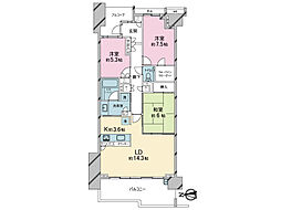 グランドメゾン東戸塚2番館 3LDKの間取図画像