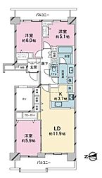 グレーシアいずみ野 3LDKの間取図画像