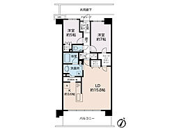 プラウド横浜岡野 2LDKの間取り