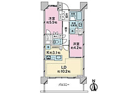 ディアスタ大和 2LDKの間取図画像