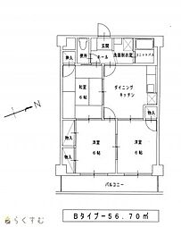 マンションエスポワール 3DKの間取図画像