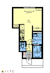 新築MIRAIE(ミライエ プラス) 1Kの間取図画像