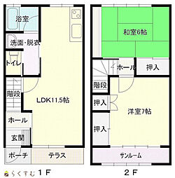 グリーンヒルズ川崎I 1階2LDKの間取り