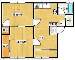パレス宝 2DKの間取図画像