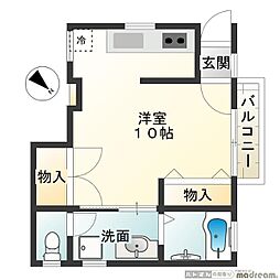 ＭＳハウス 1階ワンルームの間取り