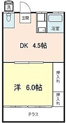 恵美荘 1DKの間取図画像