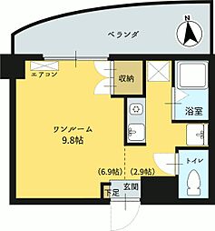 ヴァンベール小川 ワンルームの間取図画像