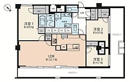シャトー赤坂台 3LDKの間取図画像