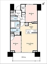 シティハウス広尾南 2LDKの間取図画像