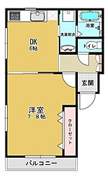 Precious富岡 1DKの間取図画像