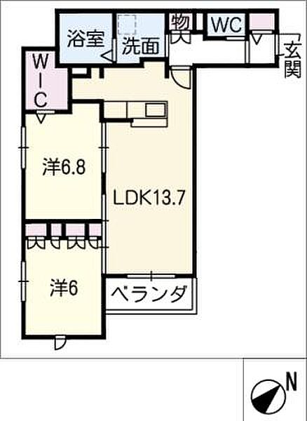 メゾン城前 ｜愛知県尾張旭市城前町茅池(賃貸マンション2LDK・2階・64.18㎡)の写真 その2