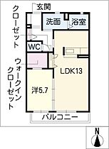 シャーメゾン　エトワール  ｜ 愛知県長久手市五合池（賃貸アパート1LDK・1階・49.83㎡） その2