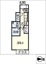 Ｄ－ｒｏｏｍ　ｗｉｎｇ  ｜ 愛知県長久手市岩作早稲田（賃貸アパート1K・1階・31.63㎡） その2