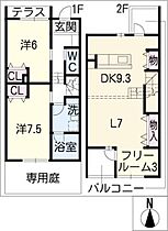 Ｖｅｌｕｃｅ  ｜ 愛知県長久手市喜婦嶽（賃貸タウンハウス2LDK・2階・77.84㎡） その2