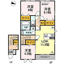 アーク　クレール 201 ｜ 愛知県日進市岩崎町石兼68-1（賃貸アパート3LDK・2階・73.21㎡） その2