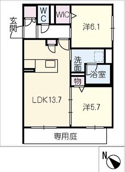 マローネ　タカ ｜愛知県豊明市新田町西筋(賃貸マンション2LDK・1階・59.35㎡)の写真 その2