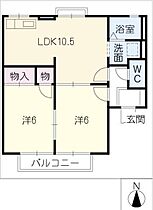 ハイツソレイユＣ  ｜ 愛知県豊明市前後町仙人塚（賃貸アパート2LDK・2階・48.50㎡） その2