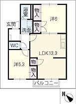 ラックス豊明  ｜ 愛知県豊明市西川町長田（賃貸アパート2LDK・1階・58.92㎡） その2