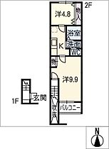 ＧＲＡＮ　ＣＵＢＥ  ｜ 愛知県大府市追分町1丁目（賃貸アパート2K・2階・45.54㎡） その2