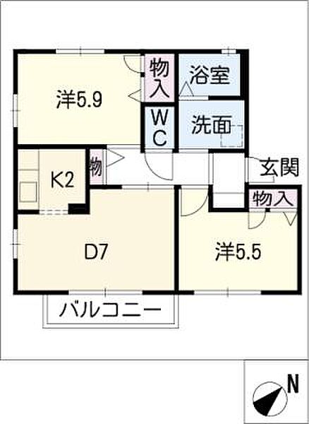 チェリー　I ｜愛知県豊田市上野町8丁目(賃貸アパート2DK・1階・50.81㎡)の写真 その2