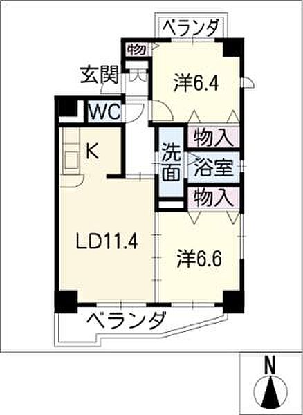 ジュネス・アンジュ ｜愛知県豊田市豊栄町5丁目(賃貸マンション2LDK・1階・61.33㎡)の写真 その2