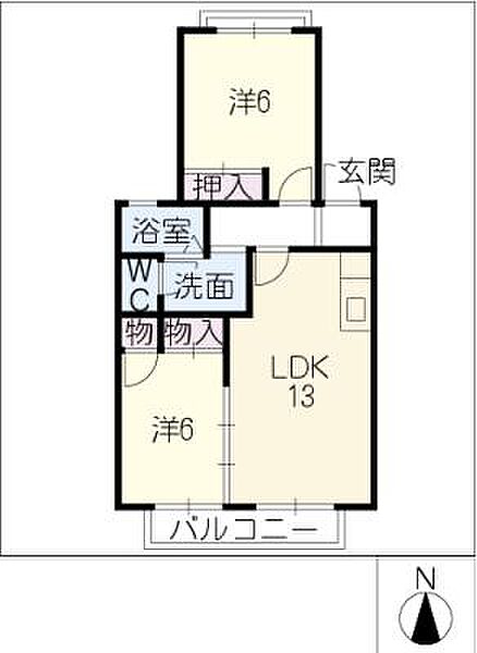 アーバンフラッツＢ ｜愛知県刈谷市今川町田地池(賃貸アパート2LDK・2階・54.06㎡)の写真 その2