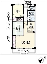 Ｐａｒｋ　Ａｖｅｎｕｅ 2階2LDKの間取り