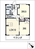 サントピア21　Ｂ棟  ｜ 愛知県岡崎市矢作町字竊樹（賃貸マンション2LDK・2階・51.03㎡） その2