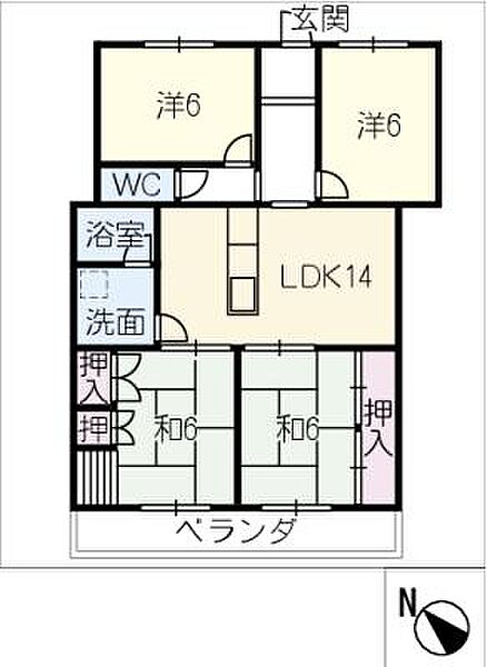 アーバンヒル稲熊　303号室 ｜愛知県岡崎市稲熊町字7丁目(賃貸マンション4LDK・3階・85.27㎡)の写真 その2