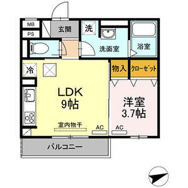 Dーroom門前 106｜愛知県岡崎市門前町(賃貸アパート1LDK・1階・32.18㎡)の写真 その2