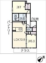 カーサコリーナ  ｜ 愛知県岡崎市稲熊町字6丁目（賃貸マンション2LDK・1階・62.43㎡） その2