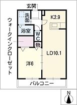 エスポワール  ｜ 愛知県岡崎市鴨田町字広元（賃貸マンション1LDK・2階・44.35㎡） その2