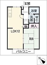 グランパス八帖Ｂ  ｜ 愛知県岡崎市八帖北町（賃貸アパート1LDK・2階・40.92㎡） その2