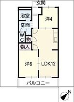 エスポワール本田  ｜ 愛知県額田郡幸田町大字芦谷字福田（賃貸マンション2LDK・2階・49.69㎡） その2